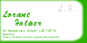 lorant holper business card